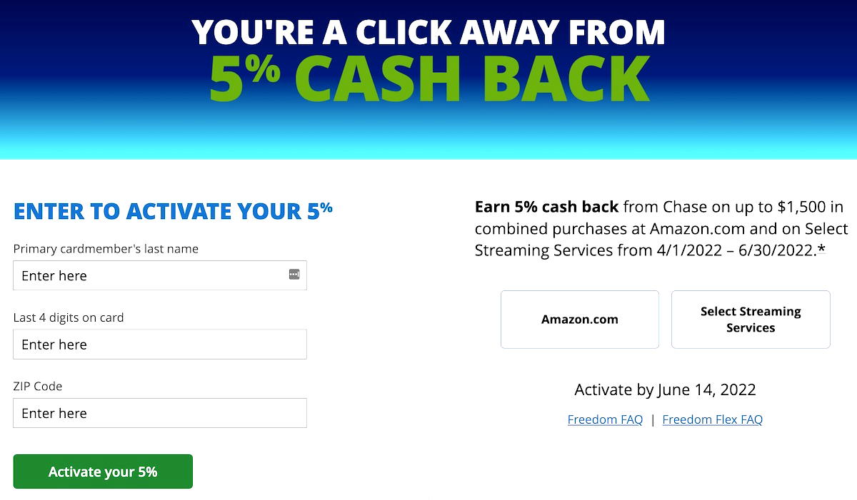 Chase Freedom Flex 5x Points Categories Q2 2022 One Mile at a Time