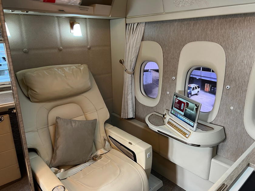 Emirates First Class suite aboard a Boeing 777