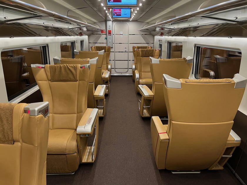 Trenitalia Executive Class seats aboard a train