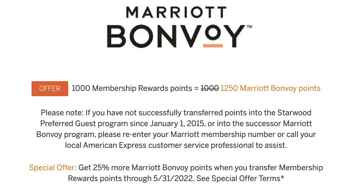 Transfer Amex Points To Marriott Bonvoy With 25 Bonus One Mile at a Time