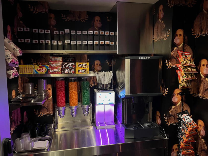 Snack and drink vault available to guests on a Four Seasons Boston hotel floor