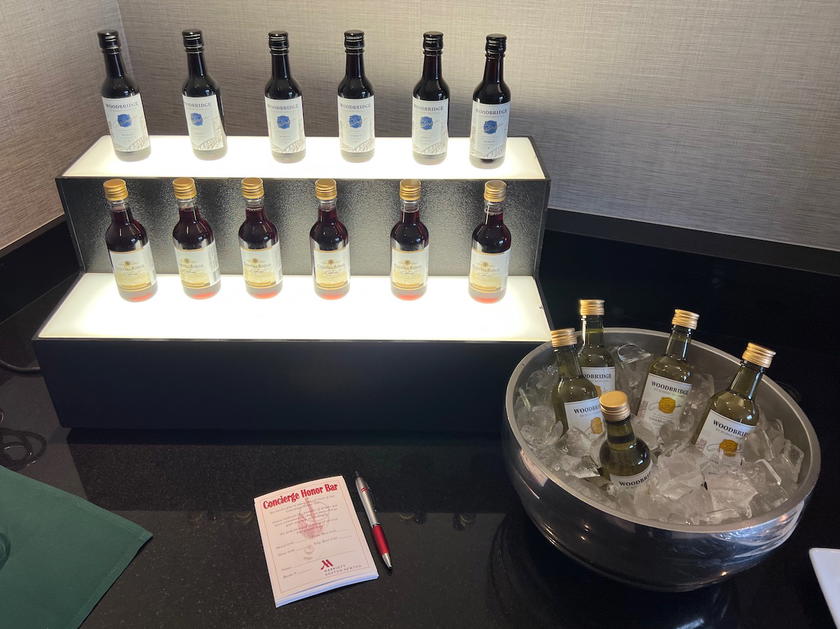 Drinks available for purchase in the Marriott Newton club lounge