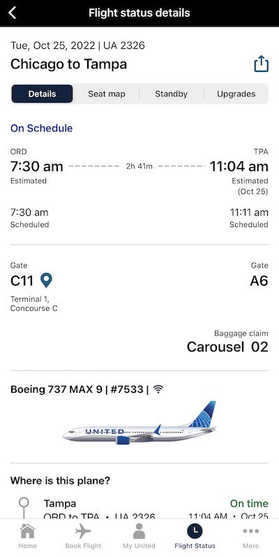 12 Things United Airlines Does Well One Mile At A Time   United App Flight Status 