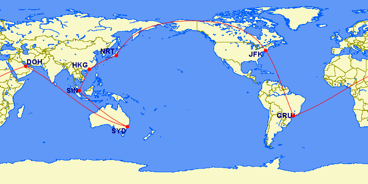 Qantas round the store world ticket