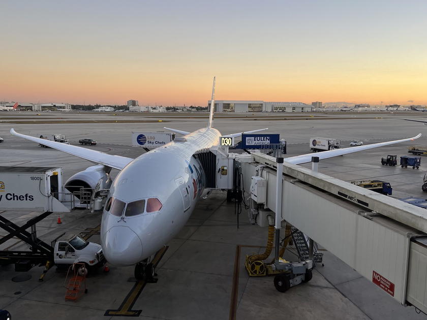 American Airlines Boeing 787-8 parked at Miami International Airport