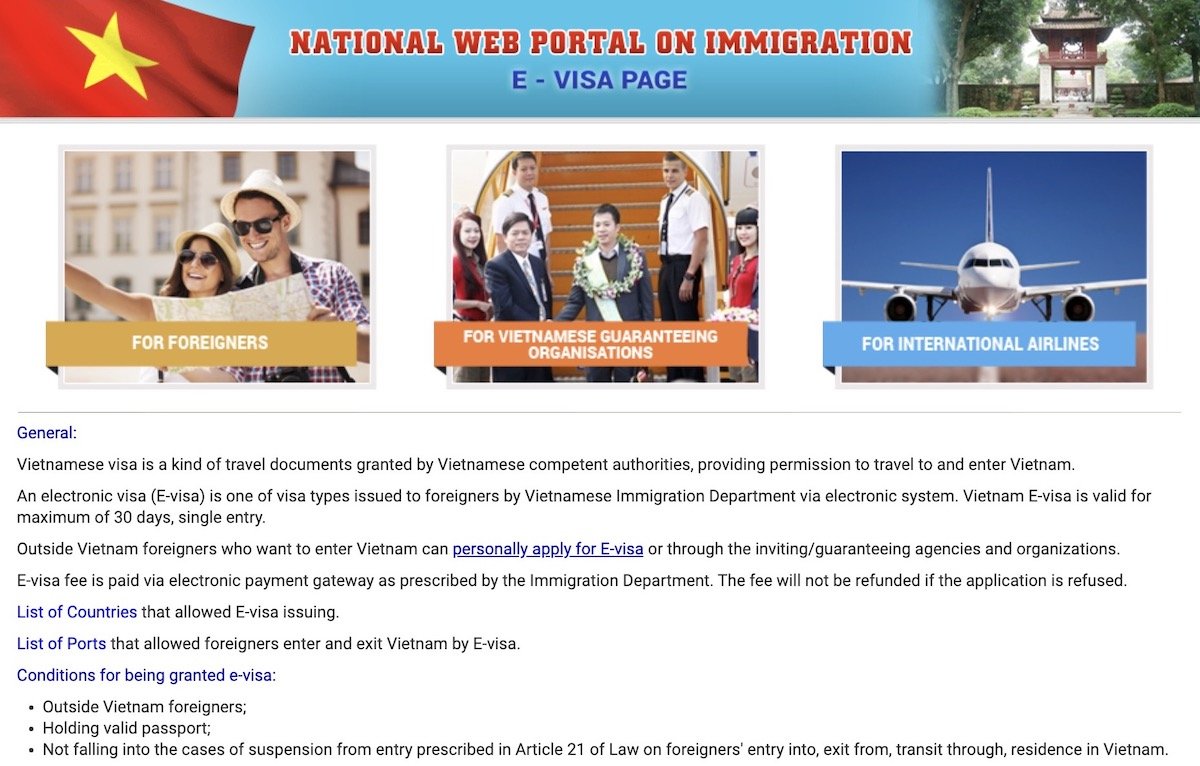 Vietnam evisa - National portal on Immigration