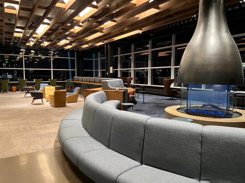 Seating area inside the Alaska Lounge in Seattle
