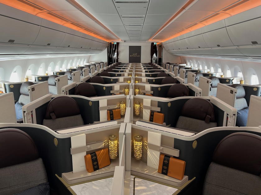 Etihad Airways A350 business class cabin seating