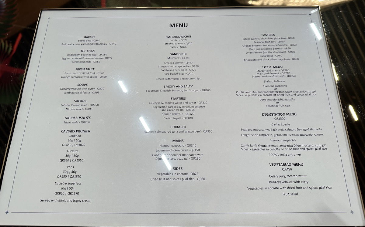 Qatar Airways' Louis Vuitton Lounge Doha Airport (Including Menu