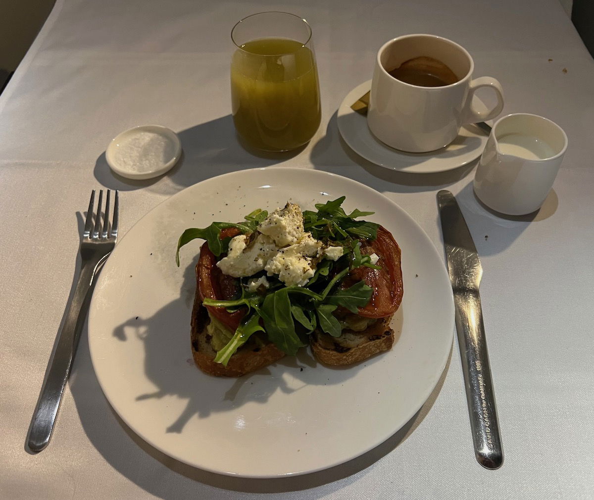 qantas first class meal