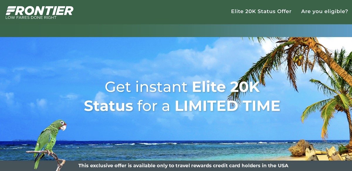 Frontier Airlines' Unique Credit Card Status Match Promo One Mile at