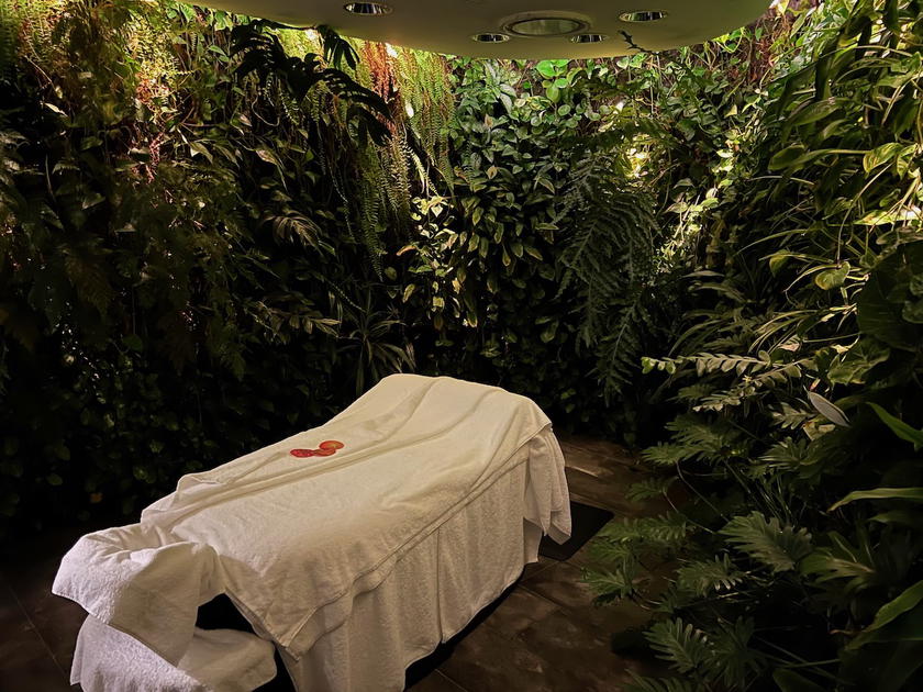 Spa treatment room inside the Qantas First Class Lounge in Sydney