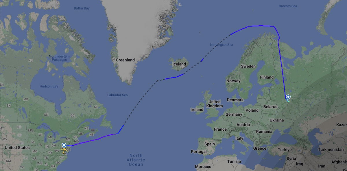 Putin Jet - ROSSIYA is on the move from St. Petersburg to Washington  Dulles. I wonder who's onboard.. Reg number is RA-96019