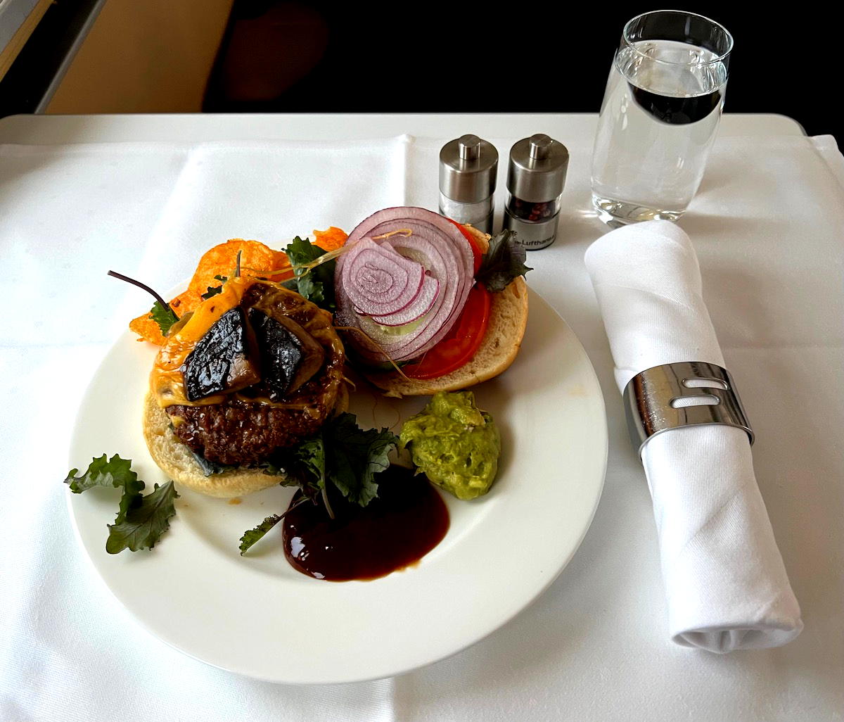 United Airlines' First Class Burger & Fries... One Mile at a Time