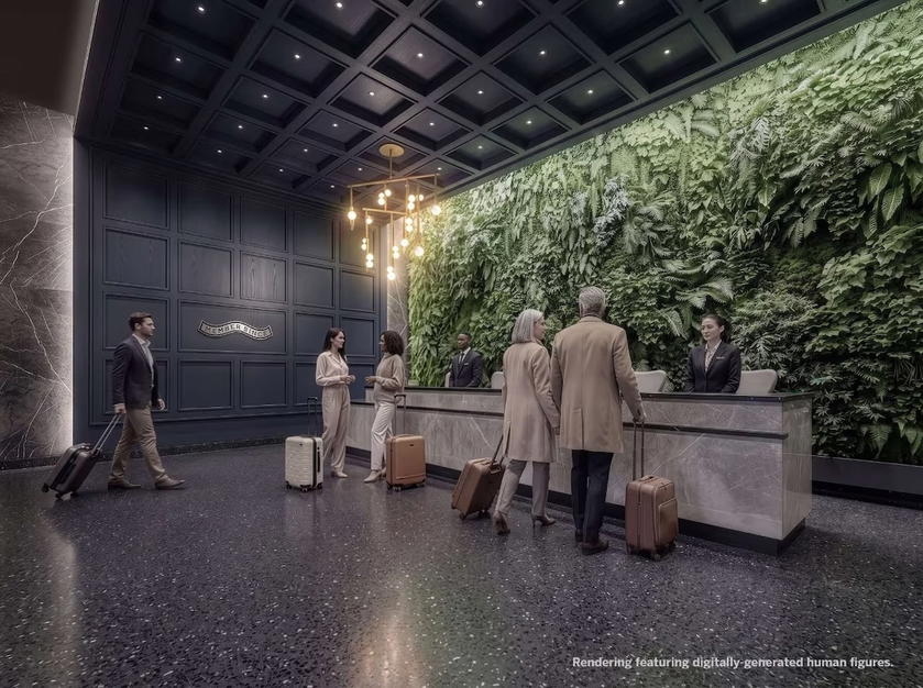 Rendering of the new Amex Centurion Lounge interior planned for Newark Airport Terminal A