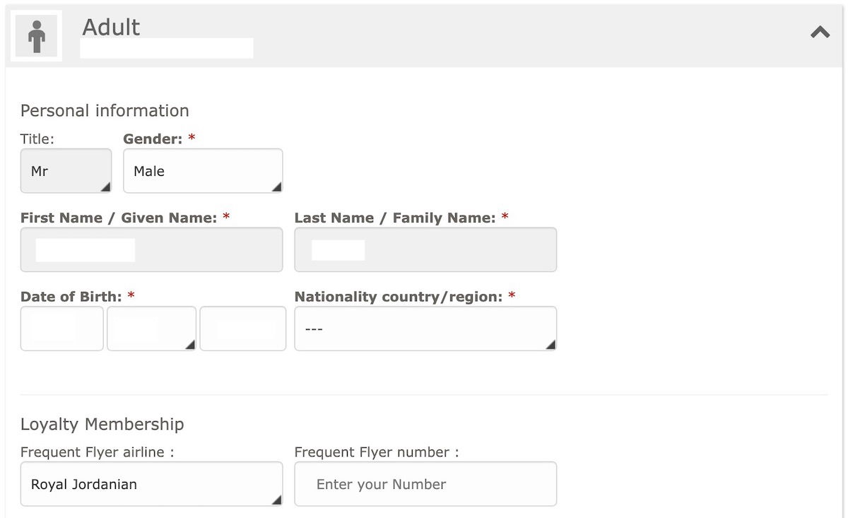 Royal jordanian hot sale booking reference