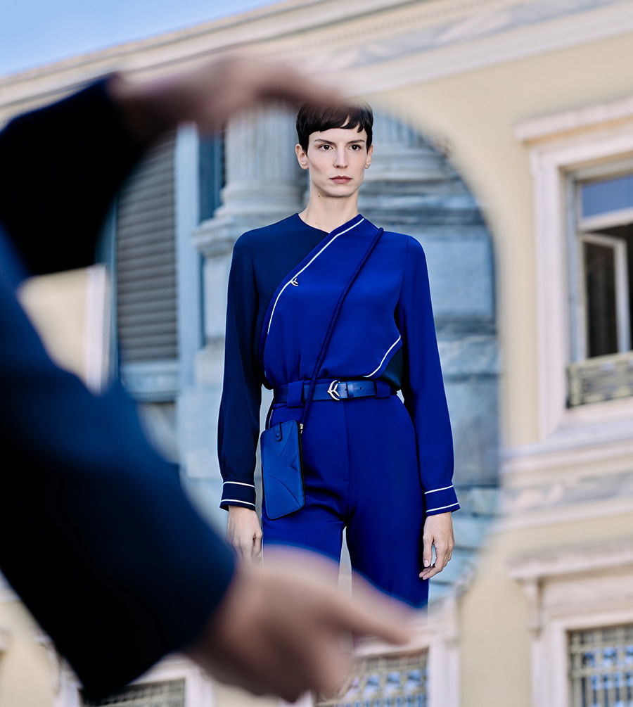 A Fresh and Edgy New Take on the Traditional Navy Pantsuit