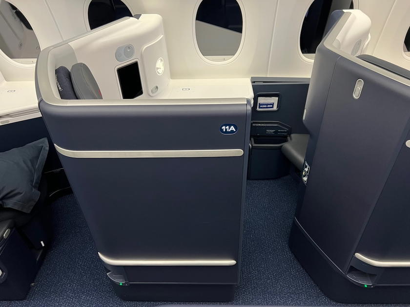 Air France business class cabin aboard an A350