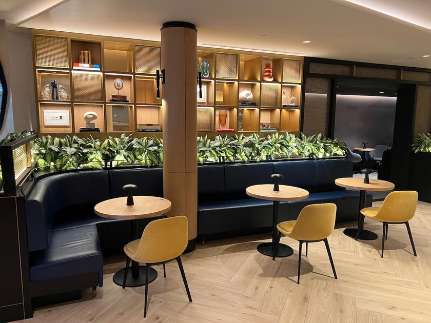 Interior of the Chase Sapphire Lounge at New York JFK airport