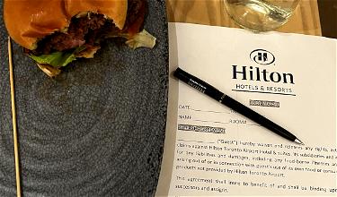 Hilton Toronto Airport Serves Burger With Food Waiver