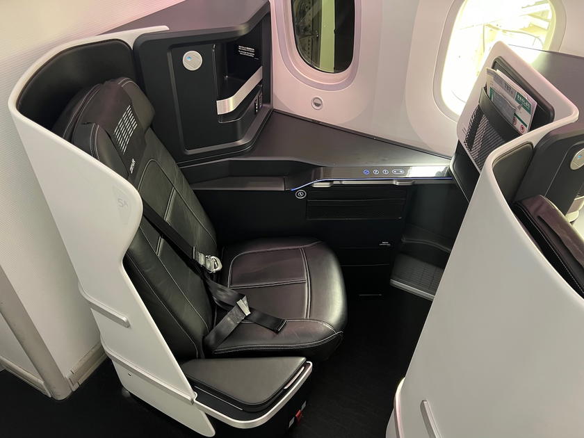 ZIPAIR business class seat on a Boeing 787