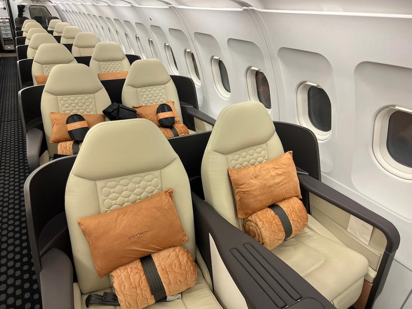 Beond Airlines business class seats aboard an A319