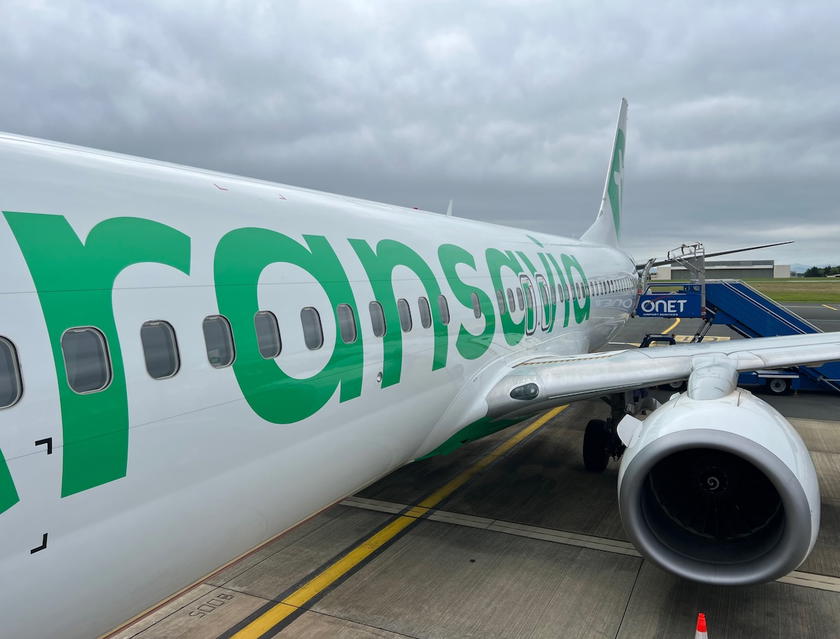 Transavia Boeing 737 aircraft parked on the tarmac