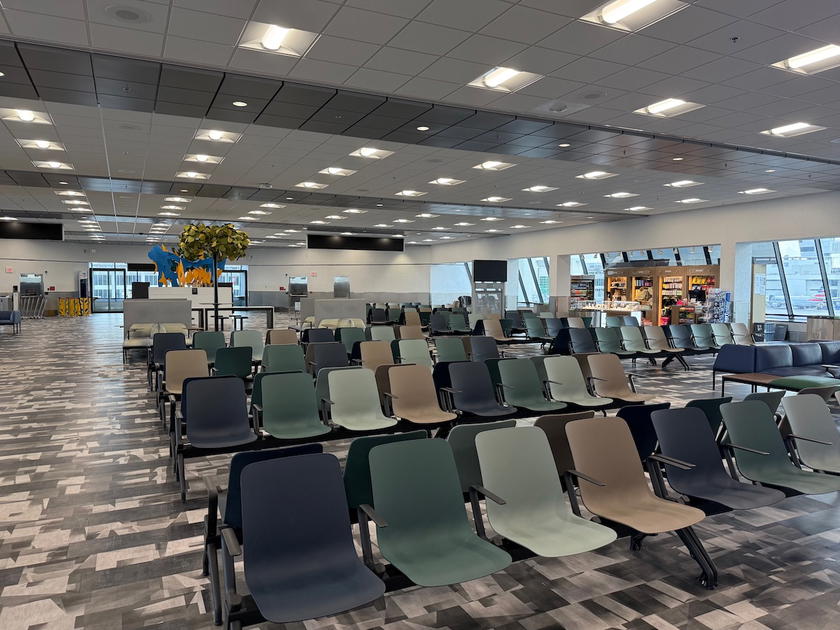 Interior of the redesigned satellite section of Concourse E at Miami International Airport
