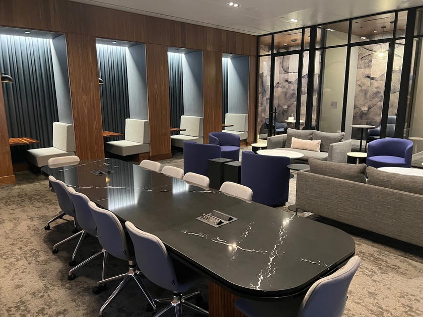 Seating area inside the Amex Centurion Lounge in Atlanta