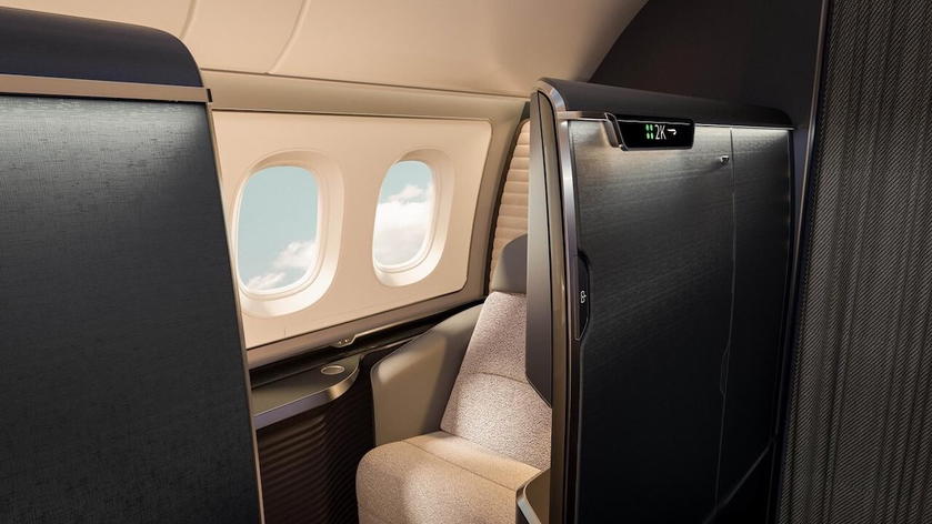 Rendering of British Airways' new first class cabin interior on the A380