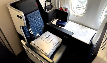 Delta One 767 Business Class: Narrow Seats, $9.99 “Champagne”