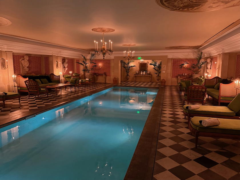 Guest room at the Airelles Chateau de Versailles Le Grand Controle hotel