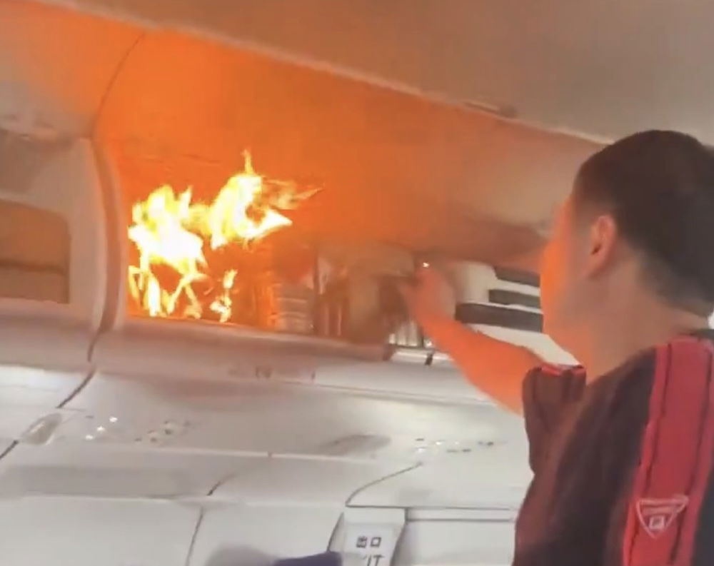 Air China Flight Diverts After Battery Catches Fire In Overhead Bin