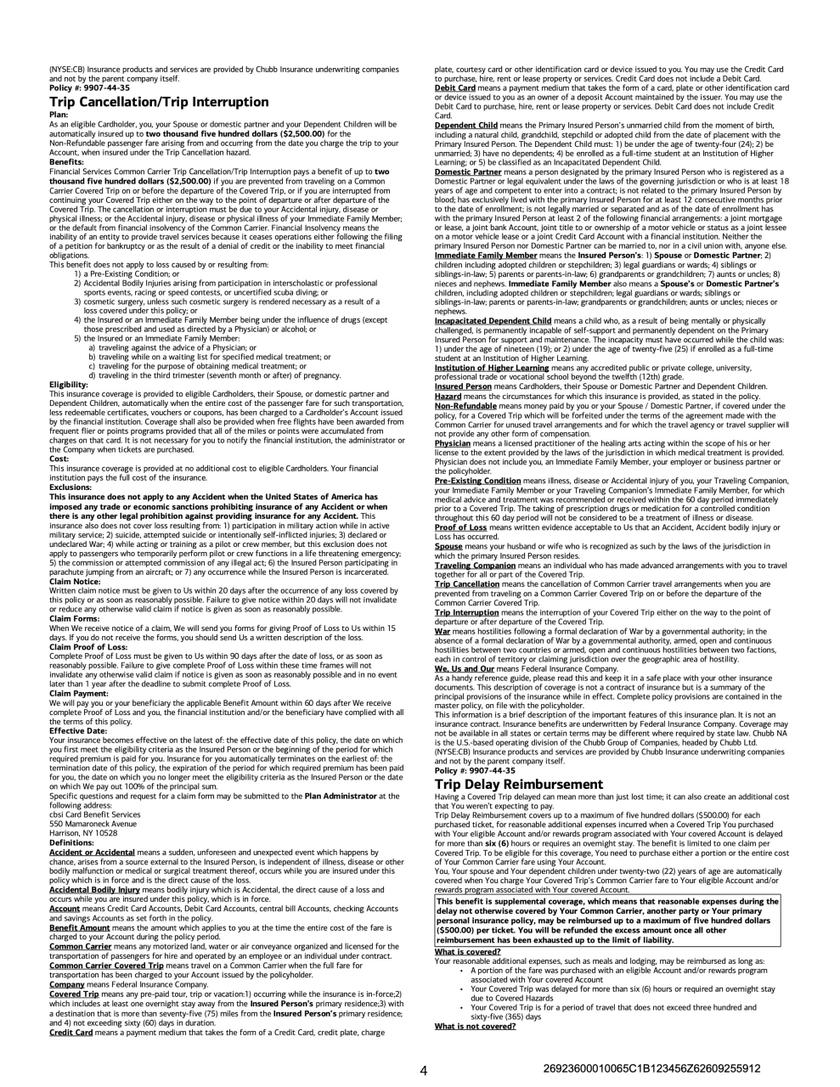 Page 4 of the Atmos Rewards Summit Card cardholder benefits guide