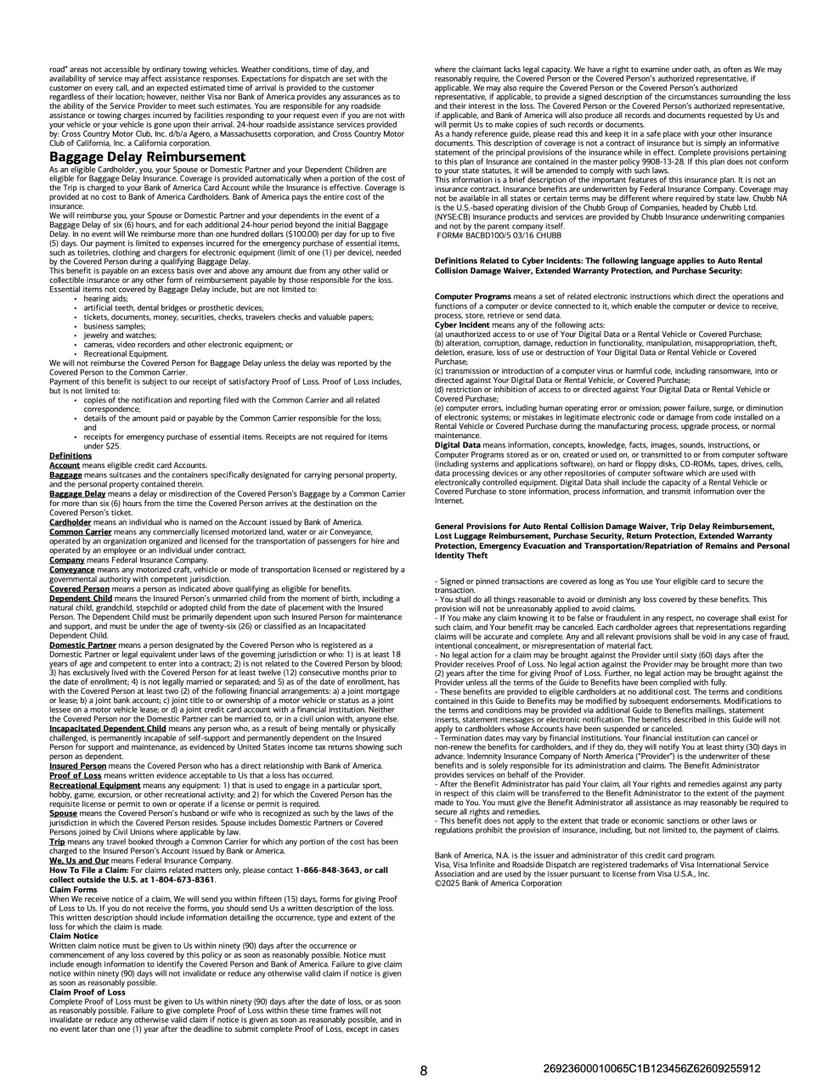 Page 8 of the Atmos Rewards Summit Card cardholder benefits guide