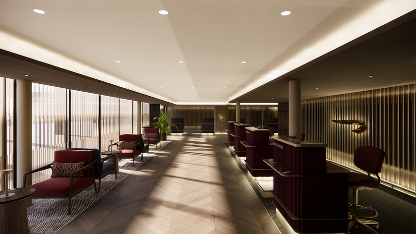 Rendering of the new British Airways and American Airlines first class check-in area at Heathrow Terminal 3