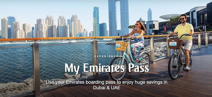 An Emirates boarding pass used to redeem discounts under the My Emirates Pass program