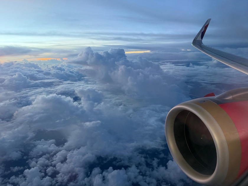 Business class cabin seating on an Air India A320neo