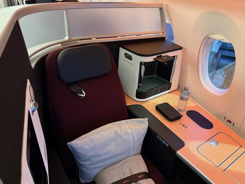 SWISS Senses business class cabin on an A350