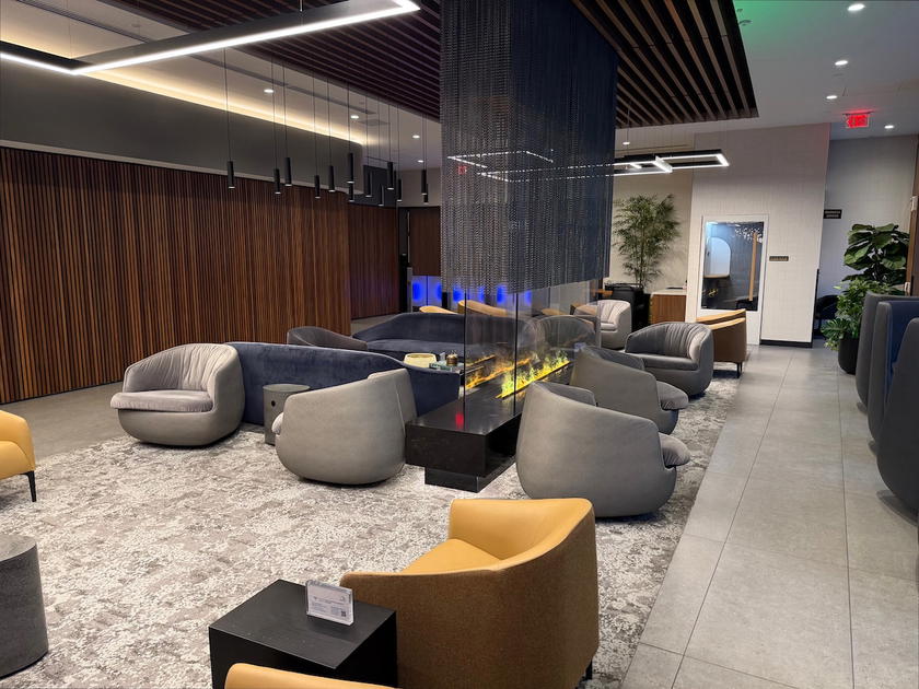 Interior of an American Airlines Flagship Lounge at Philadelphia International Airport