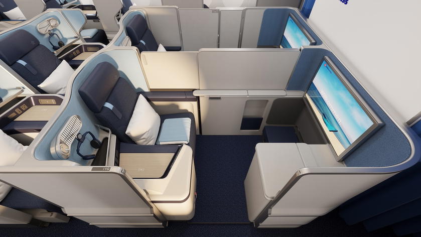 New Edelweiss Airbus A350 business suite seat with privacy door