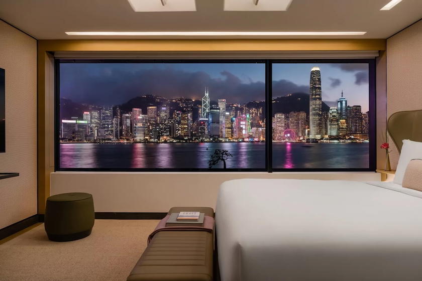 View from a room at the Regent Hong Kong overlooking the harbor