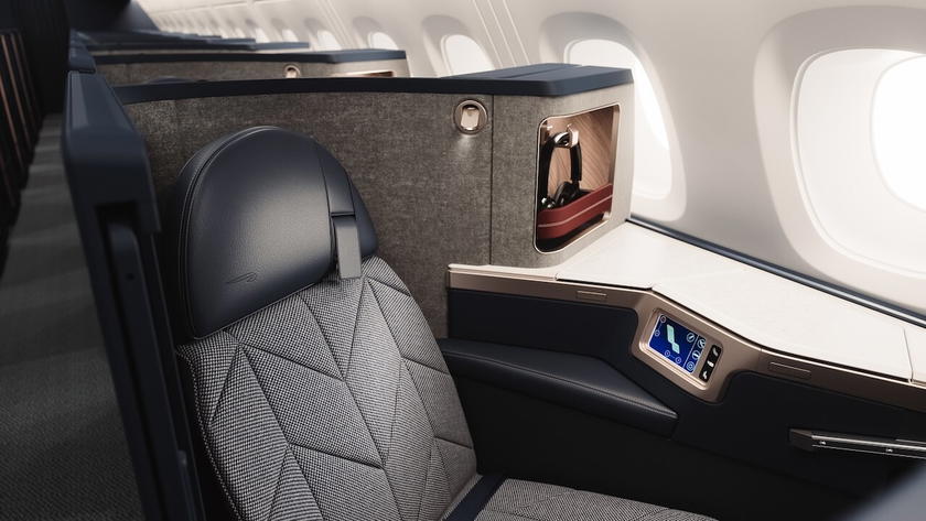 Rendering of British Airways' new business class cabin layout on the A380