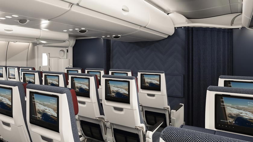 Rendering of British Airways' new economy class seats on the A380
