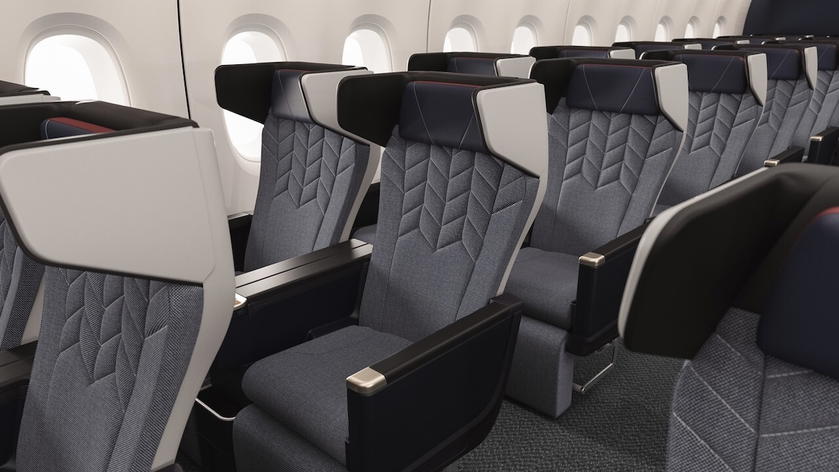Rendering of British Airways' new World Traveller Plus premium economy cabin on the A380