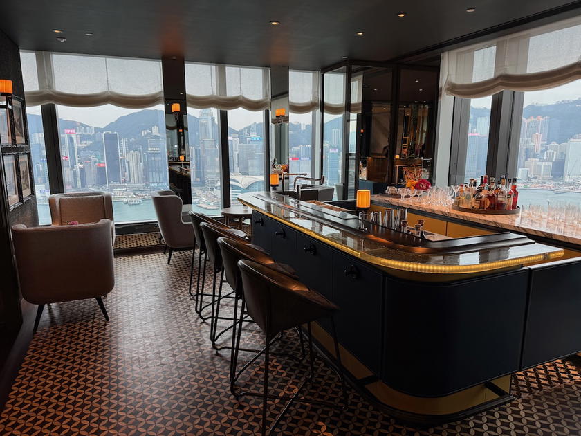 Bar setup in the Rosewood Hong Kong Manor Club lounge
