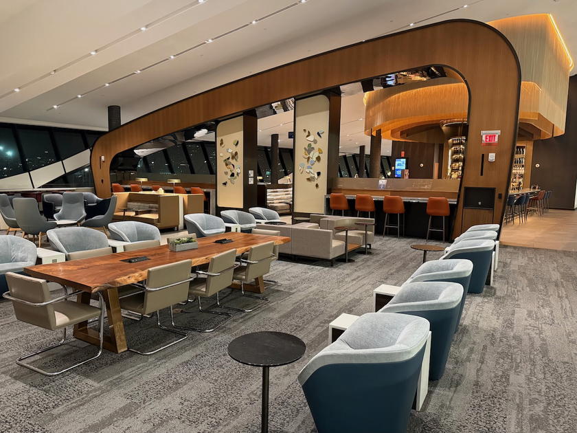 Interior of the Delta Sky Club lounge at Boston Logan International Airport