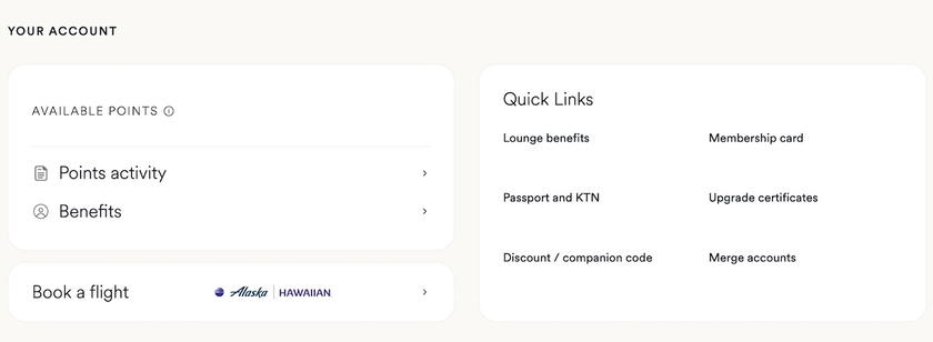 Atmos Rewards account overview page after logging in