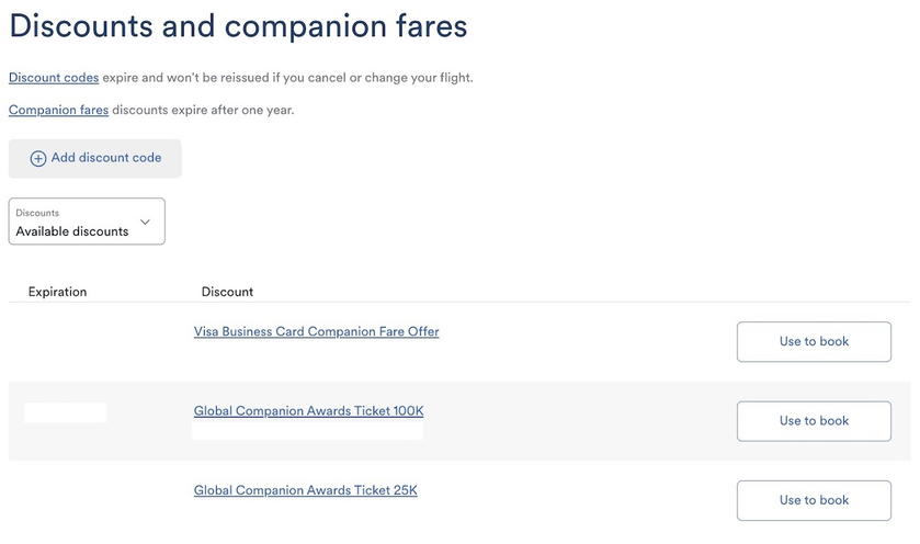 Global Companion Awards Ticket 25K code shown in the Atmos Rewards wallet