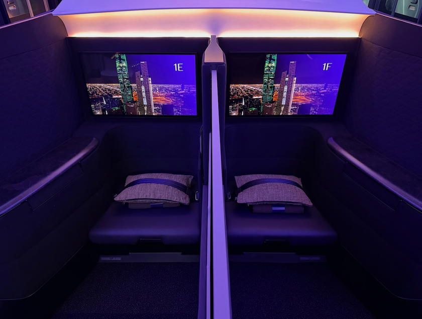 Riyadh Air Business Elite seat shown in upright position